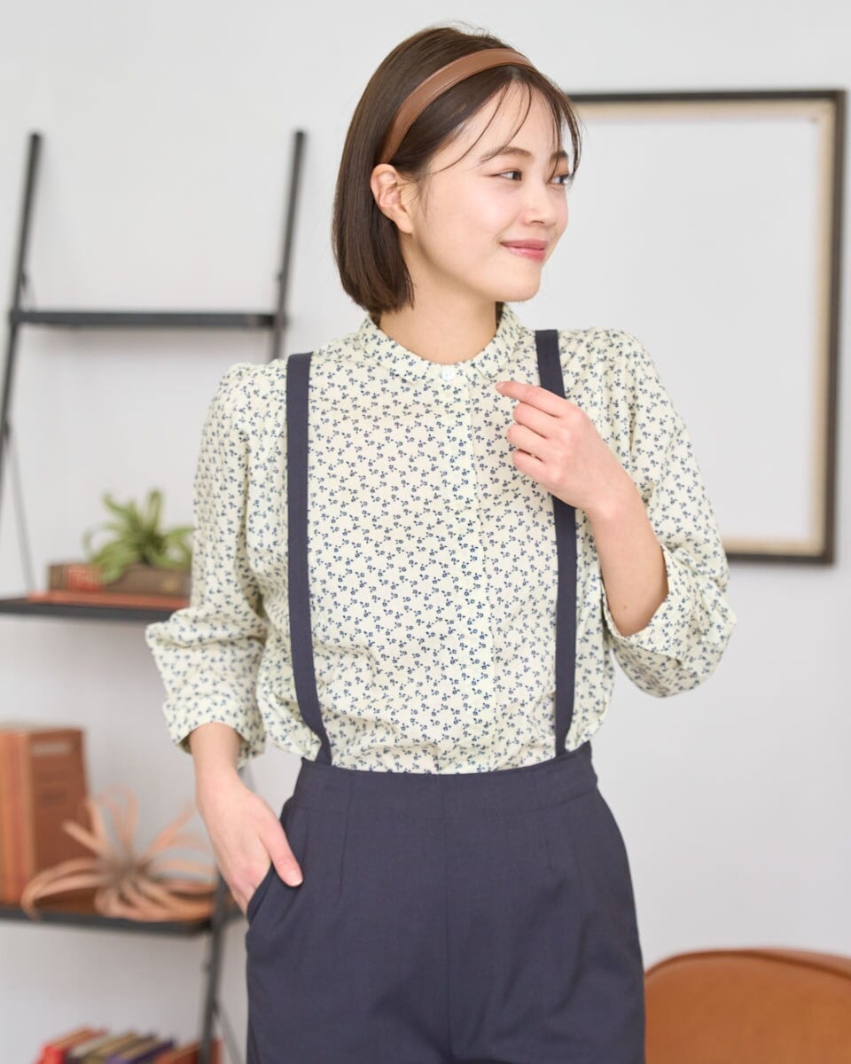ニッセン トップス シフォン 前タック ブラウス レディース 冬