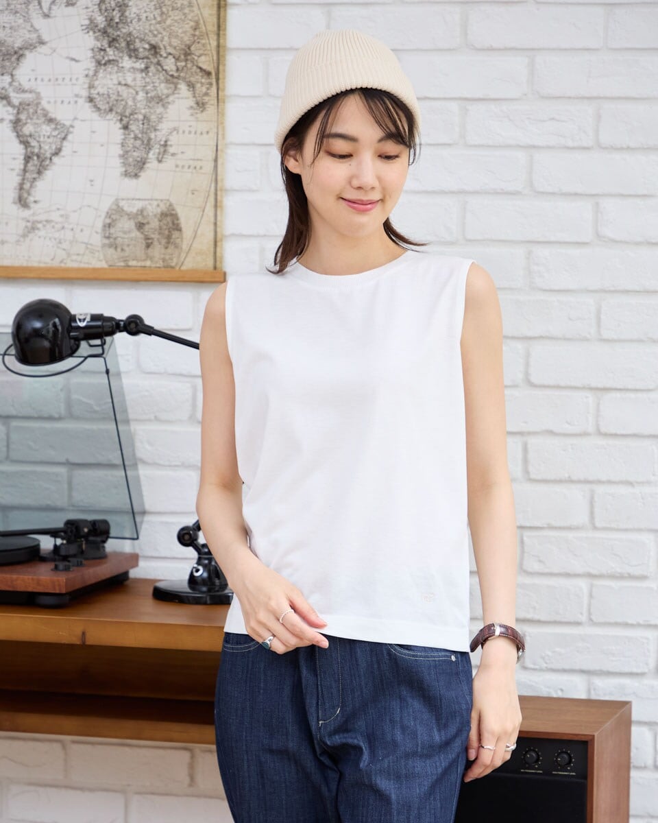 タンクトップ ノースリーブ ワンポイントロゴ エッセンシャルリブニットタンクトップ レディース LACOSTE タンクトップ ノースリーブ ワンポイントロゴ