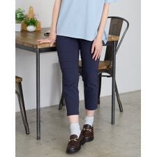 麻混クロップドパンツ