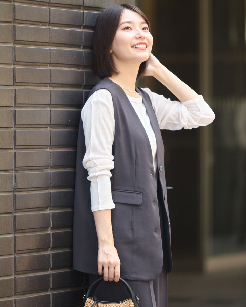 noble エステルツイルストレッチＶカラージレ Noble（ノーブル）の「エステルツイルストレッチVカラージレ