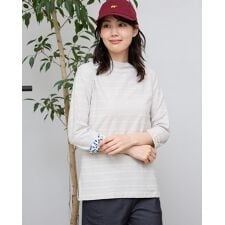 ジャカードボーダー七分袖Tシャツ
