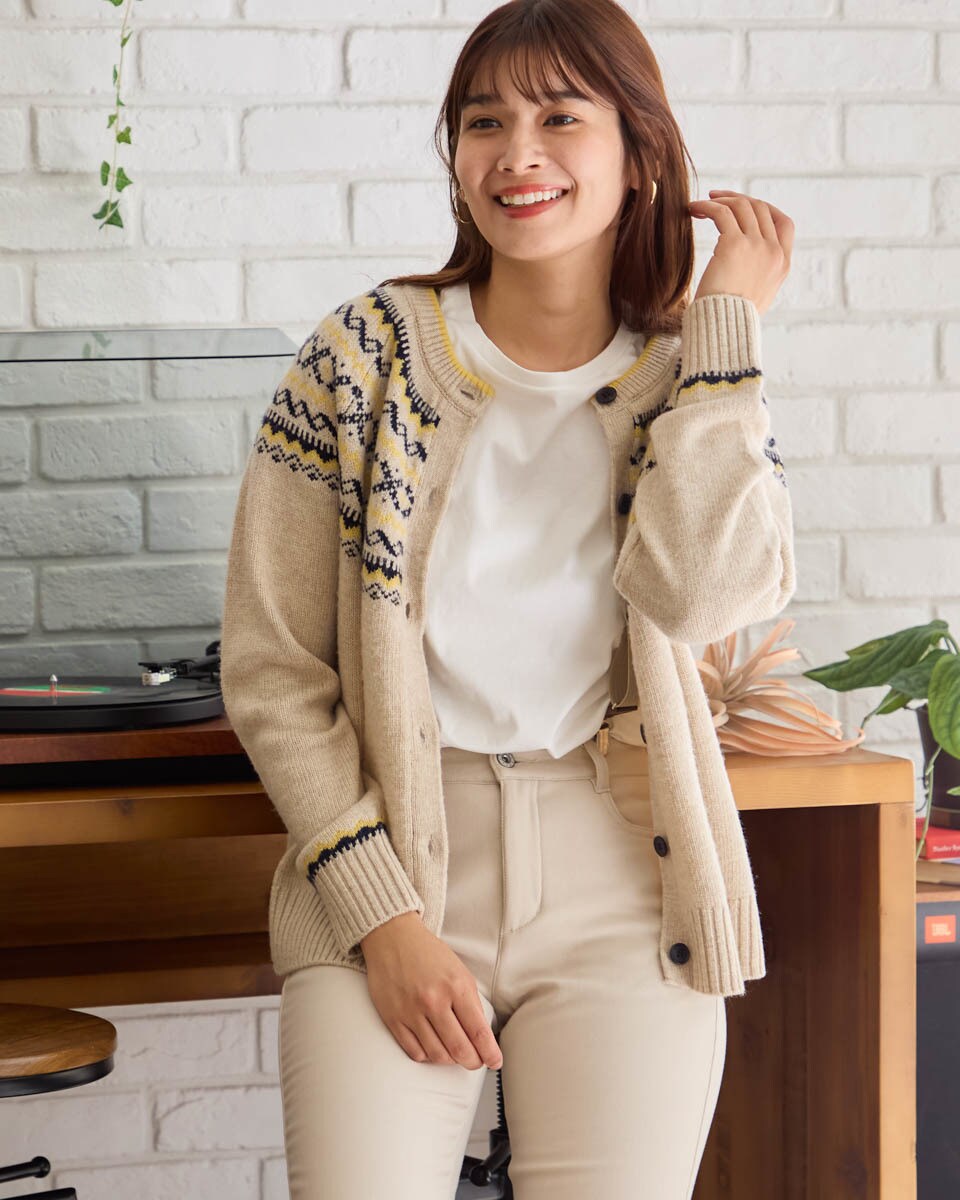 GOLDEN  ニットカーディガン 求心柄カーディガン | ゴールデンベア(GOLDENBEAR) | マルイウェブチャネル