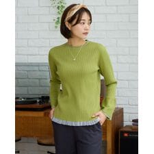 フレア袖リブプルオーバー