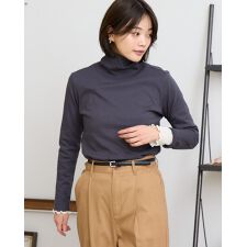 吸湿発熱タートルネック長袖Tシャツ