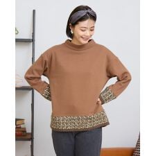 ニット付きプルオーバー