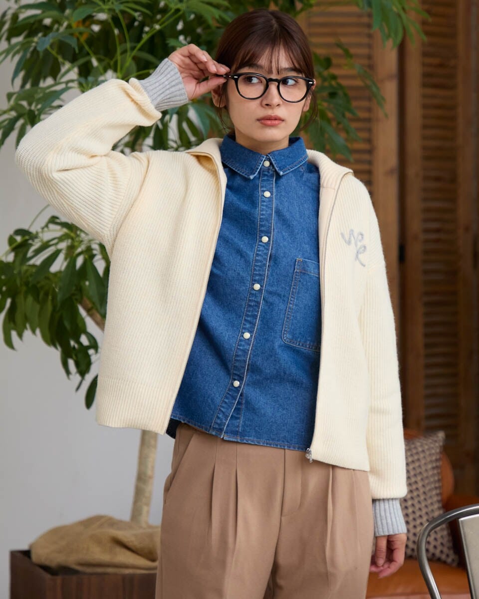 ZIPアップカーディガン | ゴールデンベア ホワイトレーベル(Golden