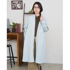 リブ襟ロングコート