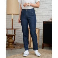 接触冷感デニムテーパードパンツ　[ストレッチ]