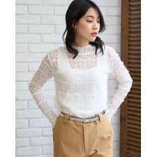 インナー付レースカットソー　[ストレッチ]