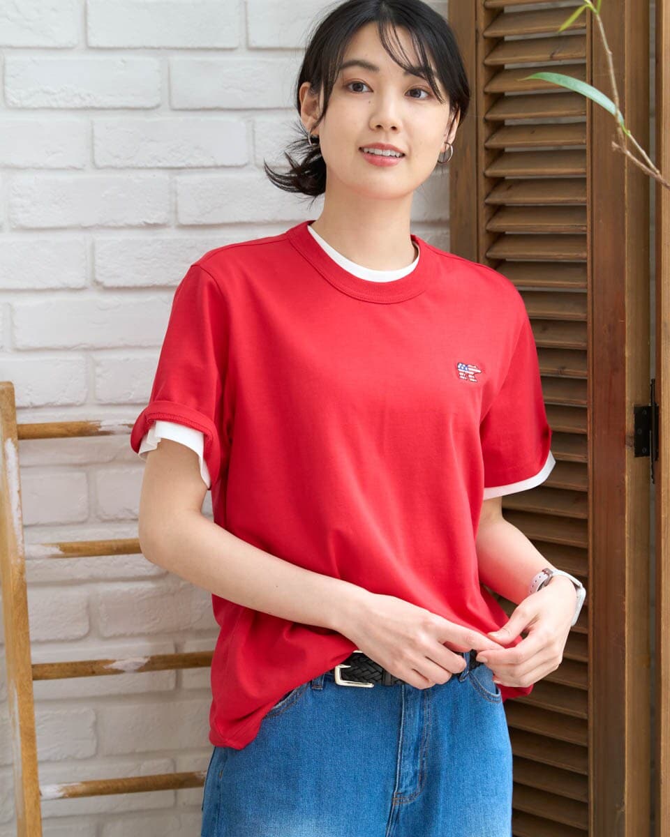 星条旗ベアTシャツ　[オーガニックコットン100％]