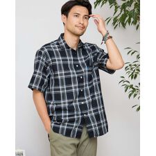 チェック半袖シャツ