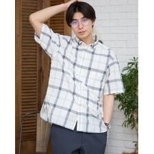チェック半袖シャツ