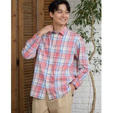 先染めチェックシャツ