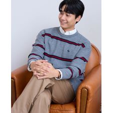 ボーダークルーネックニット