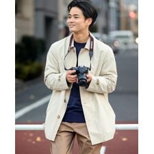 ステンカラーコート　[洗える・手洗いOK]