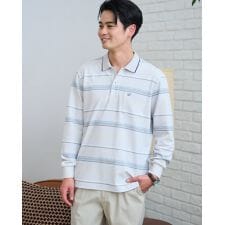 長袖ボーダーポロシャツ