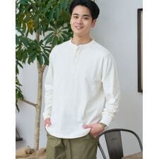 ヘンリーネック長袖Tシャツ