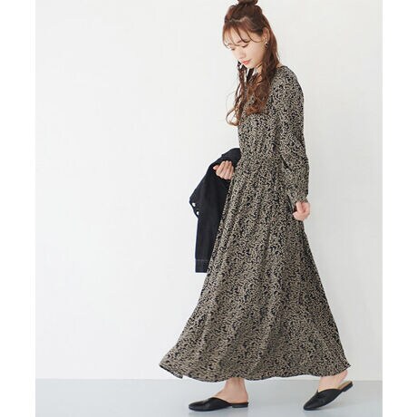 リーフ柄 ロングワンピース コカ Coca 16 02 ファッション通販 マルイウェブチャネル