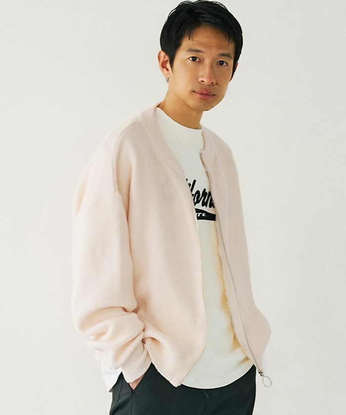 カーディガン（値下げ） W.L.T. オリーブグリーン Vネックカーディガン