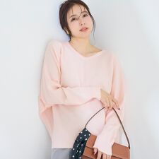 ドルマンスリーブVネックニット 全10色