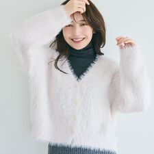 コカ(coca)のふんわりシャギーニットカーディガン 全4色