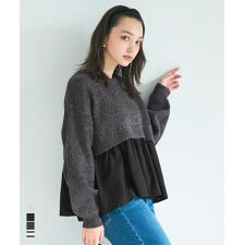 コカ(coca)のドッキングギャザーニットトップス 全4色