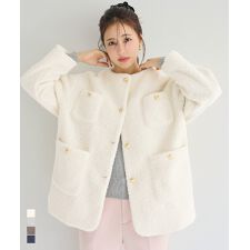 コカ(coca)の＼新色登場／ プードル金釦ノーカラーコート 全4色