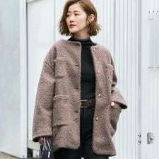 コカ(coca)の＼新色登場／ プードル金釦ノーカラーコート 全4色