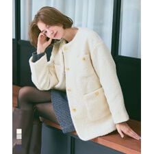 コカ(coca)の＼新色登場／ プードル金釦ノーカラーコート 全4色