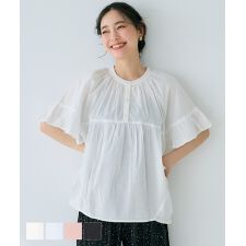 ガーゼ袖フリルブラウス 全4色 | コカ(coca)