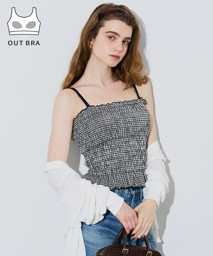 新色登場／ OUT BRA カップ付きシャーリングキャミ 全7色 | コカ(coca