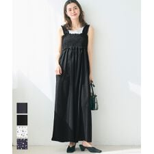 【シワが目立ちにくい】サロペット シャーリング 全4色 | コカ(coca)