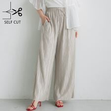 コカ(coca)のシャイニーウェーブプリーツパンツ 全4色