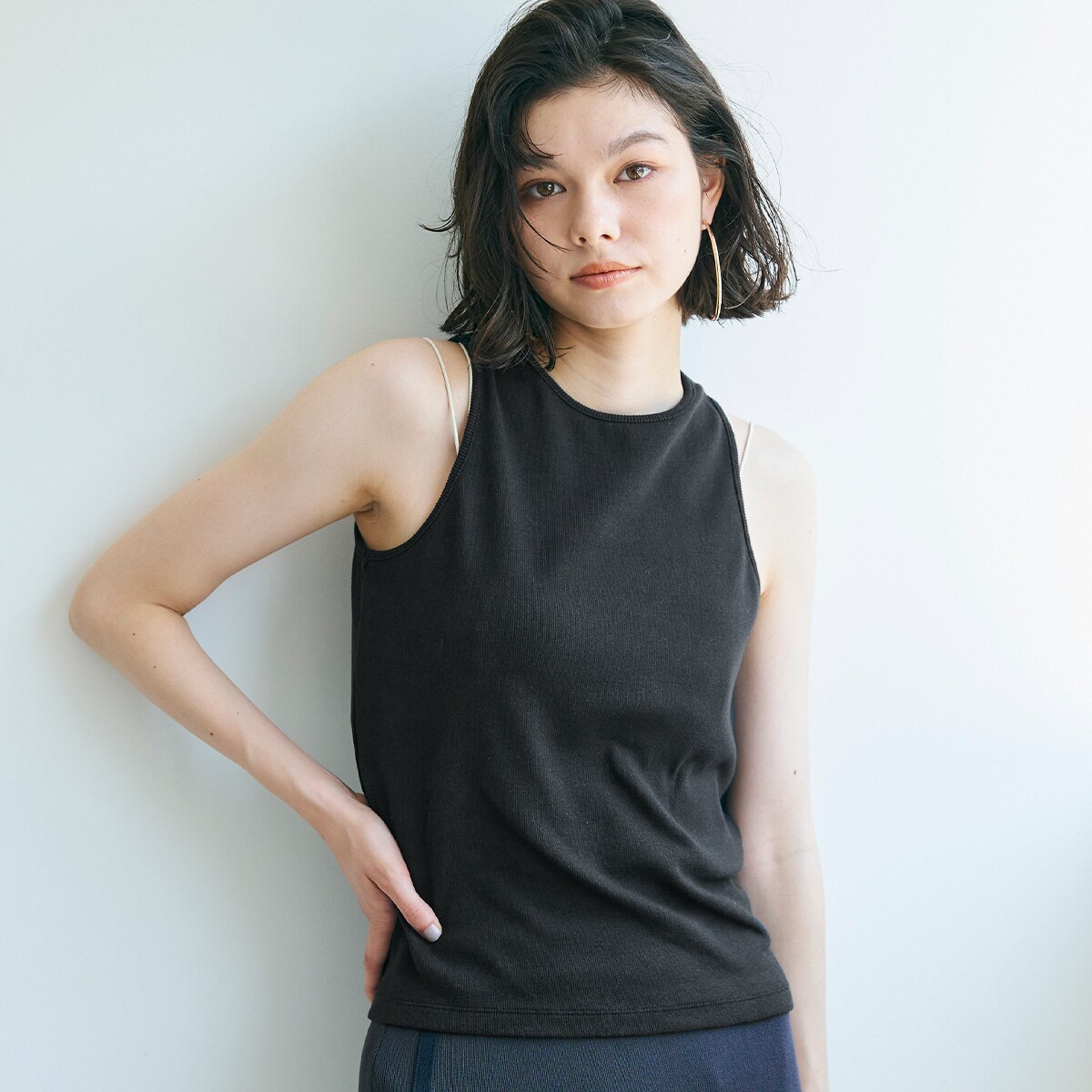 miniministore クロップド丈 タンクトップ ボーダー柄