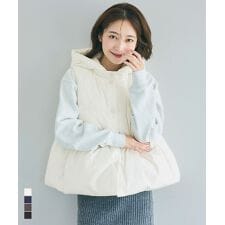 コカ(coca)のフード付きペプラム中綿ベスト 全4色