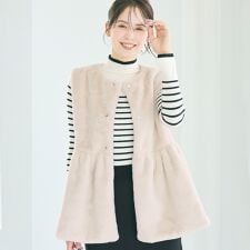 コカ(coca)のファーペプラムベスト 全3色