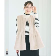 コカ(coca)のファーペプラムベスト 全3色