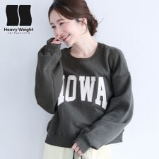 ヘビーウェイト裏起毛ビンテージ加工ロゴスウェット 全5色