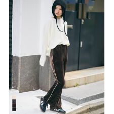 コカ(coca)のベロアフレアラインパンツ 全4色