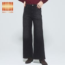 コカ(coca)の裏起毛デニムワイドパンツ 全3色