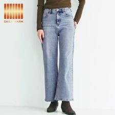 コカ(coca)の裏起毛デニムワイドパンツ 全3色