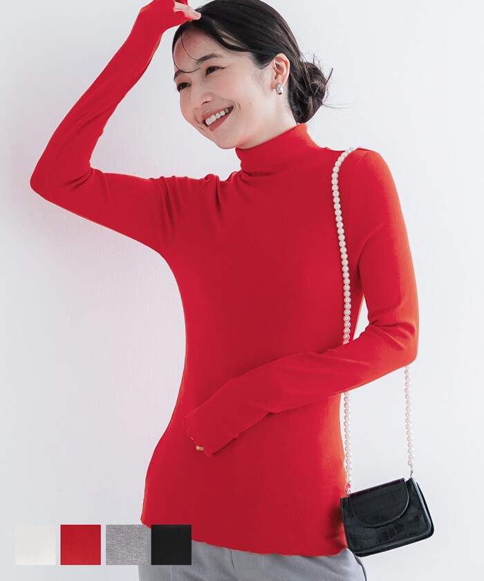 半額 50％OFFの通販 | 全4色 リブニットタートルネックトップス コカ(coca) マルイ | トップス