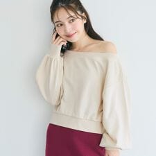 裏毛 オフショルダー 全3色