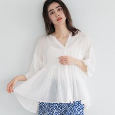 袖ボリュームティアードブラウス 全4色