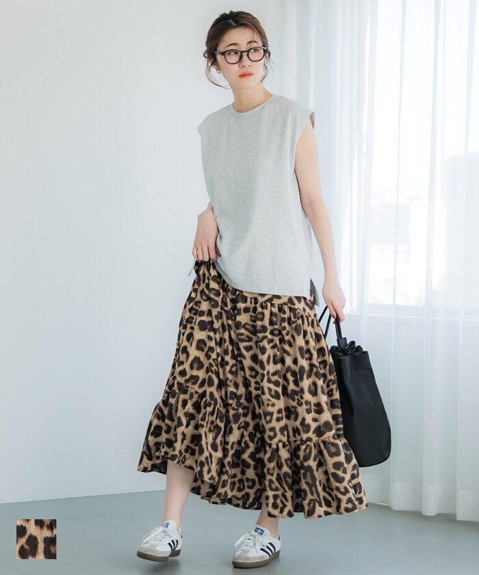 レオパード柄ティアードスカート | コカ(coca) | マルイウェブチャネル