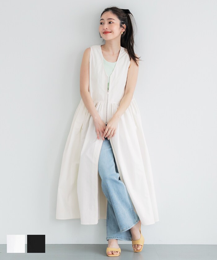 Vネックジップアップドレス 全2色 | コカ(coca) | マルイウェブ