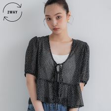シフォンリボンブラウス