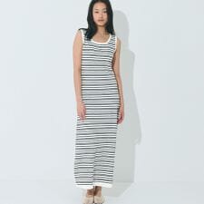 シャリ感レーヨンノースリーブニットワンピース 全2色