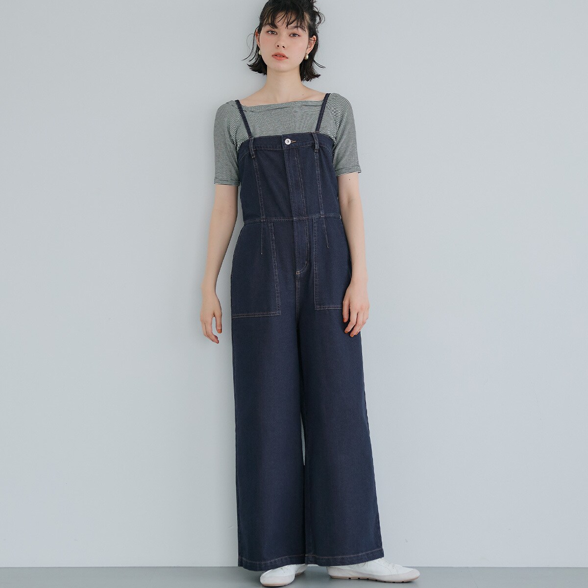 レディース デニム デニムサロペット サロペット[品番