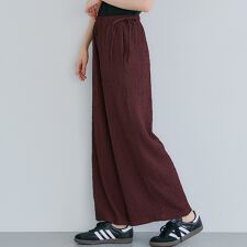 コカ(coca)の【シワが目立ちにくい】クロスシャーリングサイドリボンパンツ 全2色
